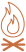 icona con fuoco arancione e legna