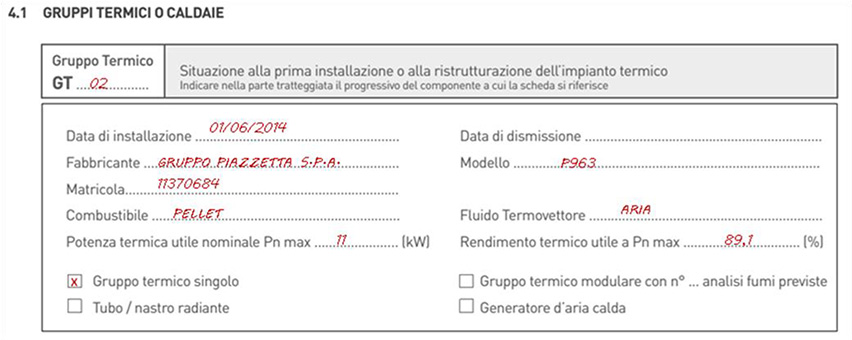 Esempio Libretto Impianto