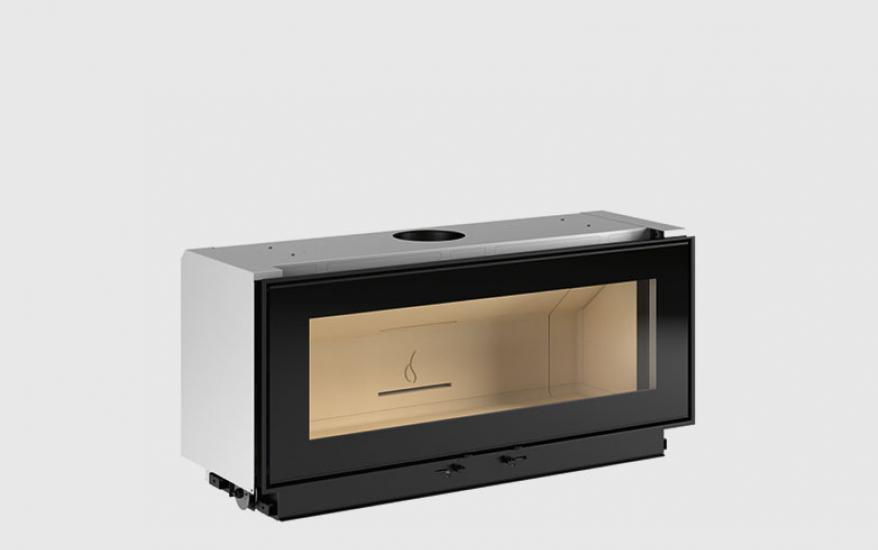 Closed One Piece Firebox Compact Swing Opening Door E C A Mc 133 52 Bl With Natural Convection For Wood Fireboxes Piazzetta
